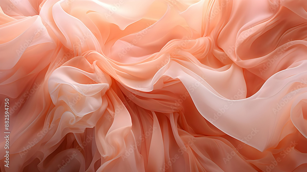 Peach Chiffon Fabric Texture Background