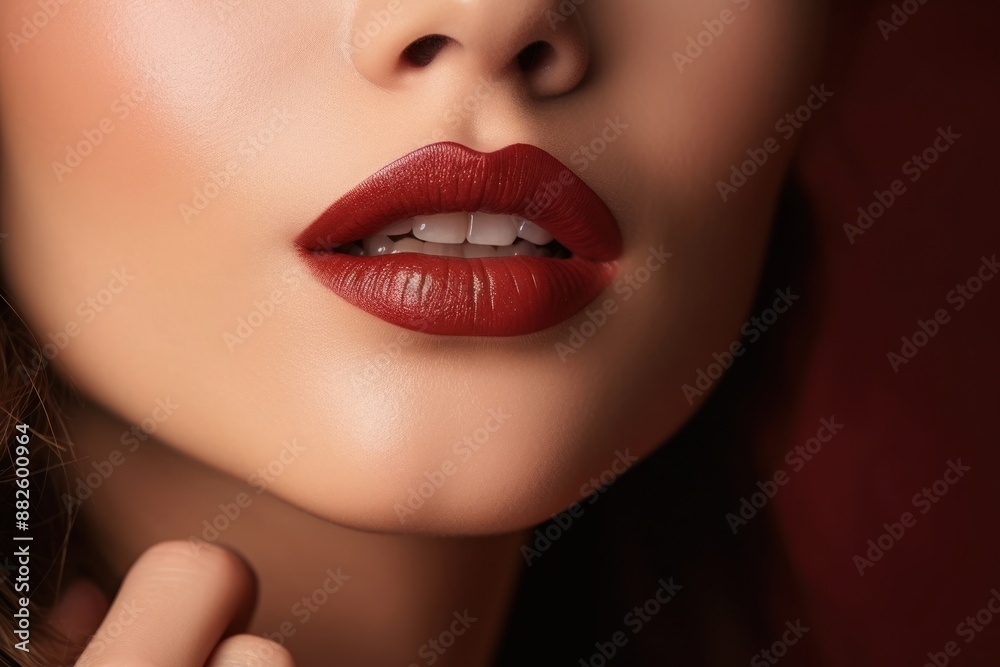 Fototapeta premium Lipstick cosmetics luxury skin.