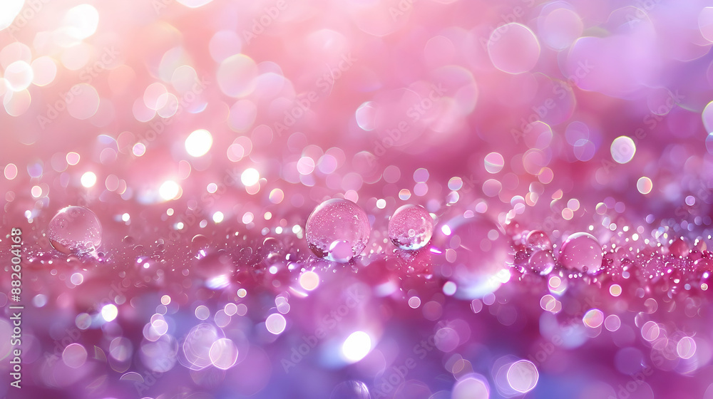 Pink Bokeh Background with Water Drops Pink Bokeh Background with Water Drops