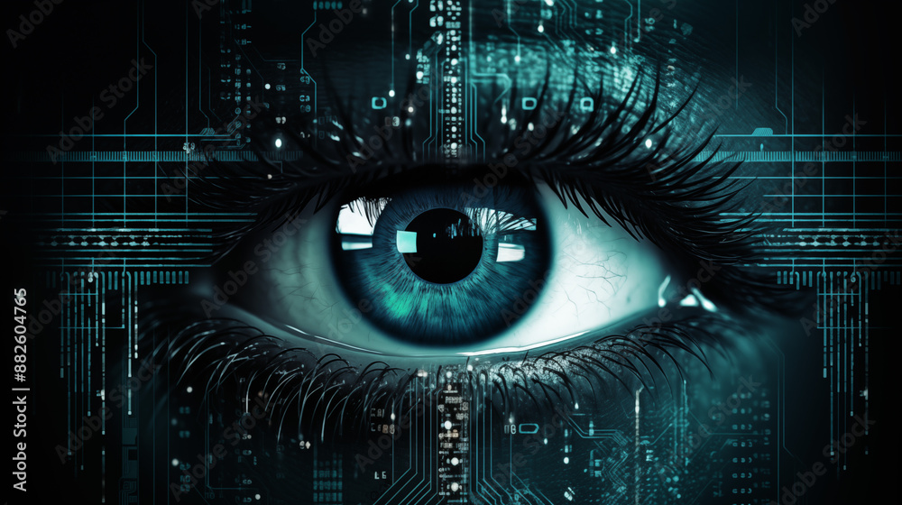 A close-up of a human eye with vivid blue and green hues, showcasing detailed iris and pupil, emphasizing beauty and vision A close-up of a human eye with vivid blue and green hues, showcasing detailed iris and pupil, emphasizing beauty and vision