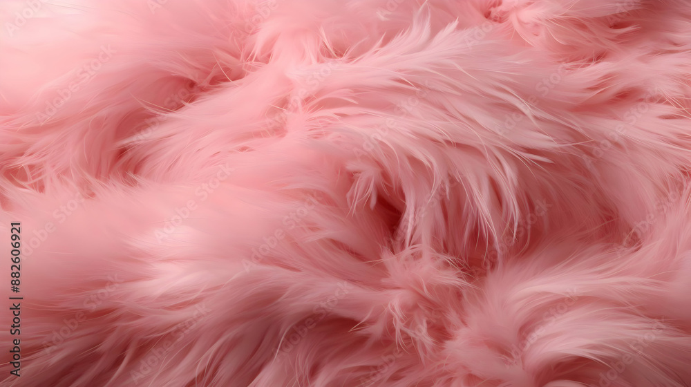 Pink Fluffy Feathers Texture Background