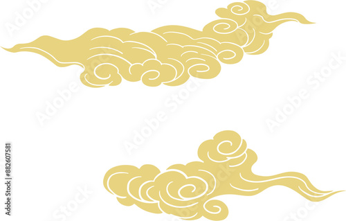 Chinese traditional retro golden cloud