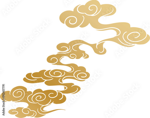 Chinese traditional retro golden cloud