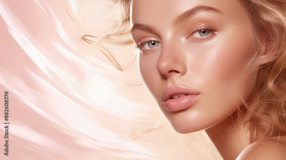 Naklejka premium close-up shot of a woman's face for skincare, spa, facial poster