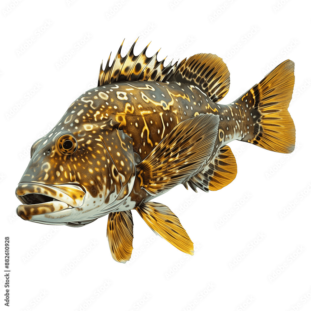 Fototapeta premium Golden Alligator Gar fish isolate white background png 
