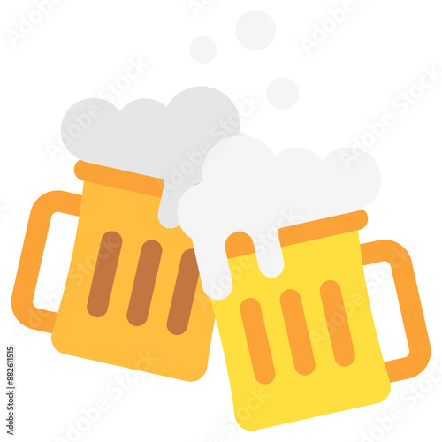 Beer Mug multi color icon, related to oktoberfest, German traditional theme. use for UI or UX kit, app and web development.