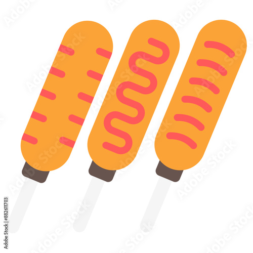 Corn Dog multi color icon, related to oktoberfest, German traditional theme. use for UI or UX kit, app and web development. photo