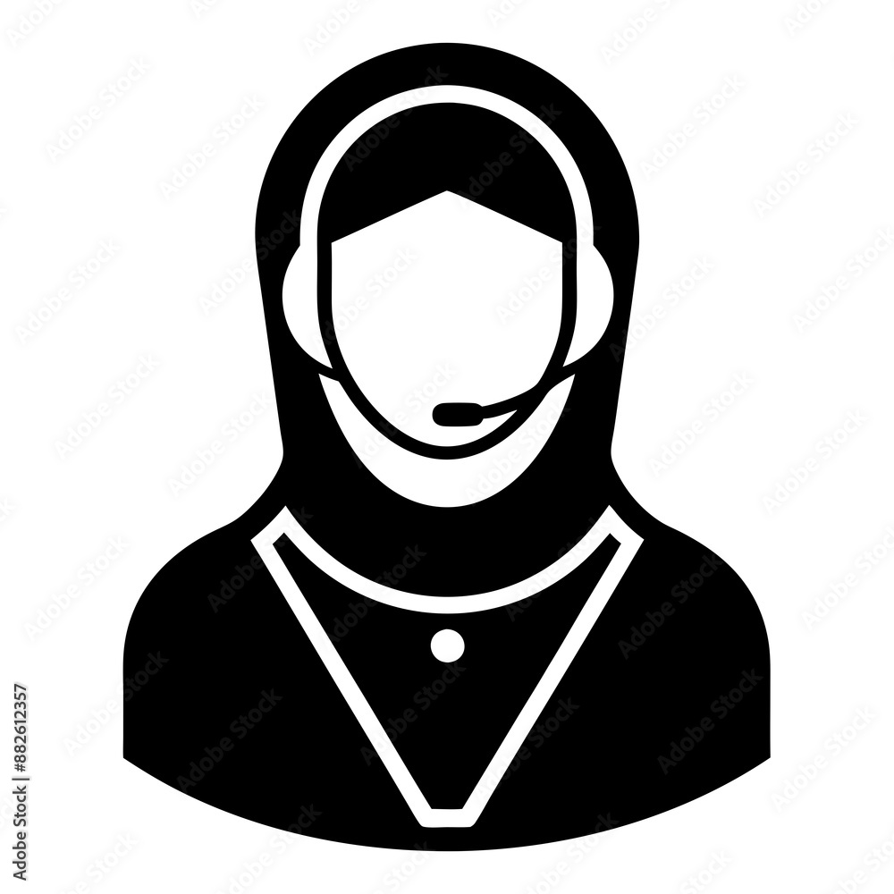 Moslem customer care service and support logo icon - Vector Art Illustration Moslem customer care service and support logo icon - Vector Art Illustration