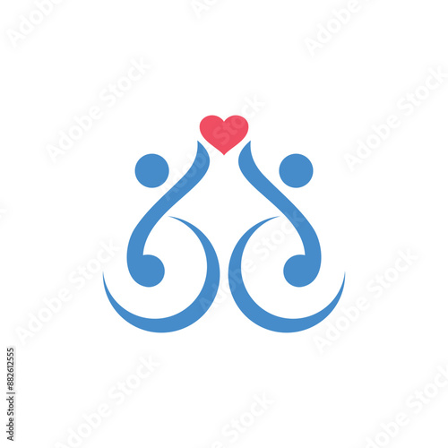 Passionate Disability People Support In Wheel Chair Logo design vector Template
