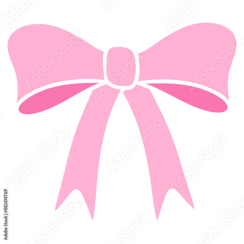 pink ribbon bow vector icon