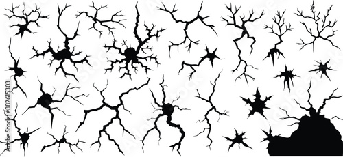 Broken texture vector crack illustration 