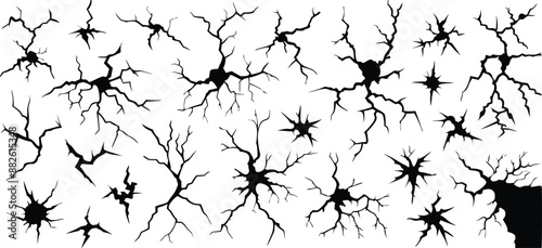 Broken texture vector crack illustration 