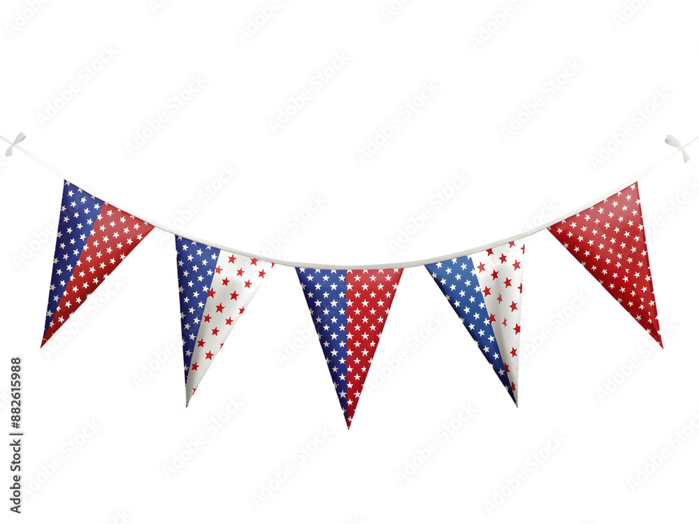 A banner with a red, white, and blue American flag with stars A banner with a red, white, and blue American flag with stars