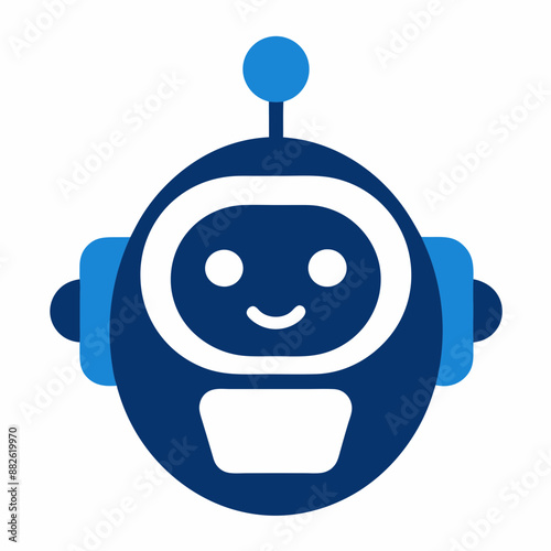 Chat bot symbol and logo vector icon design art illustration on white background