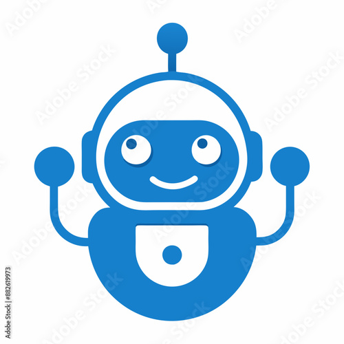 Chat bot symbol and logo vector icon design art illustration on white background