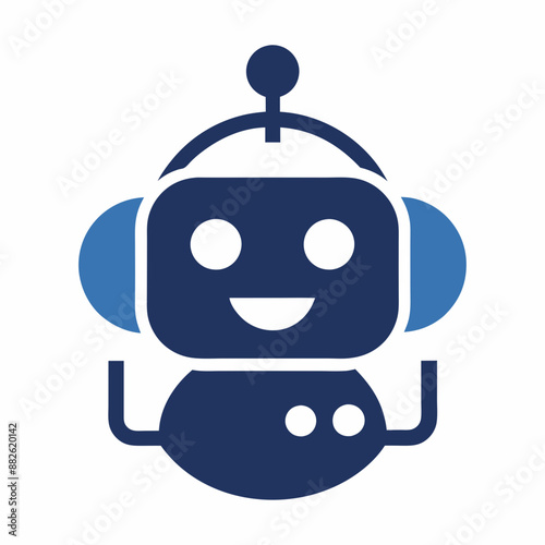 Chat bot symbol and logo vector icon design art illustration on white background