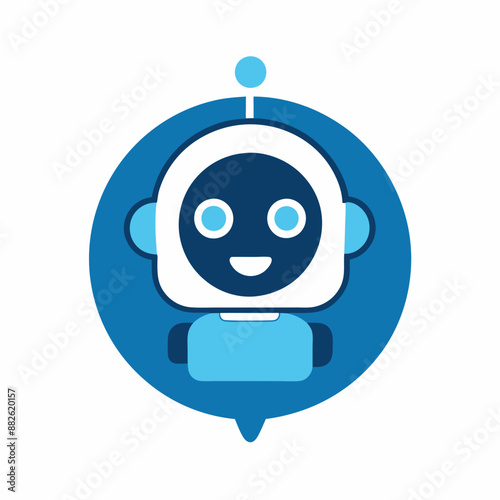 Chat bot symbol and logo vector icon design art illustration on white background