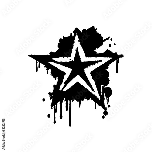 Spray Star Graffiti Spray isolated on white background.