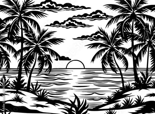 pattern design for laser tumbler, tumbler wrap 40 oz, from beach sunset