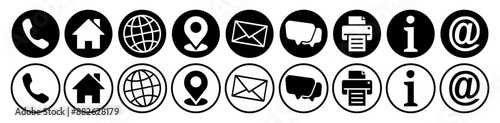 Set of Contact and web icons.Vector
