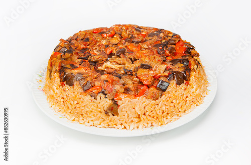 Fried Rice with Vegetables and Meat, Turkish Cuisine photo