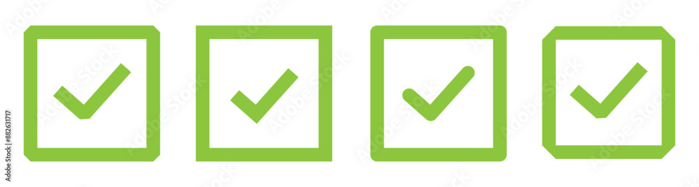 Green check mark icon isolated on white background Green check mark icon isolated on white background