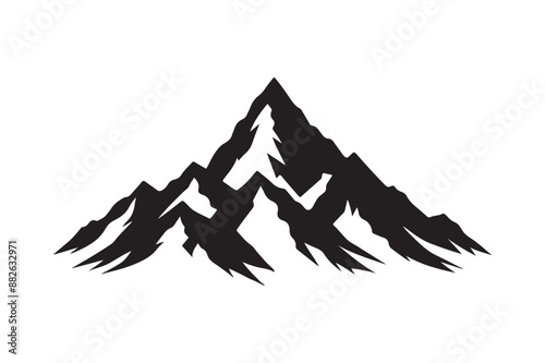 Mountain silhouette isolated vector illustration.