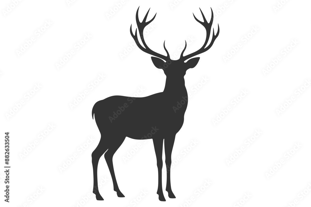 Fototapeta premium Deer logo icon silhouette vector with white background