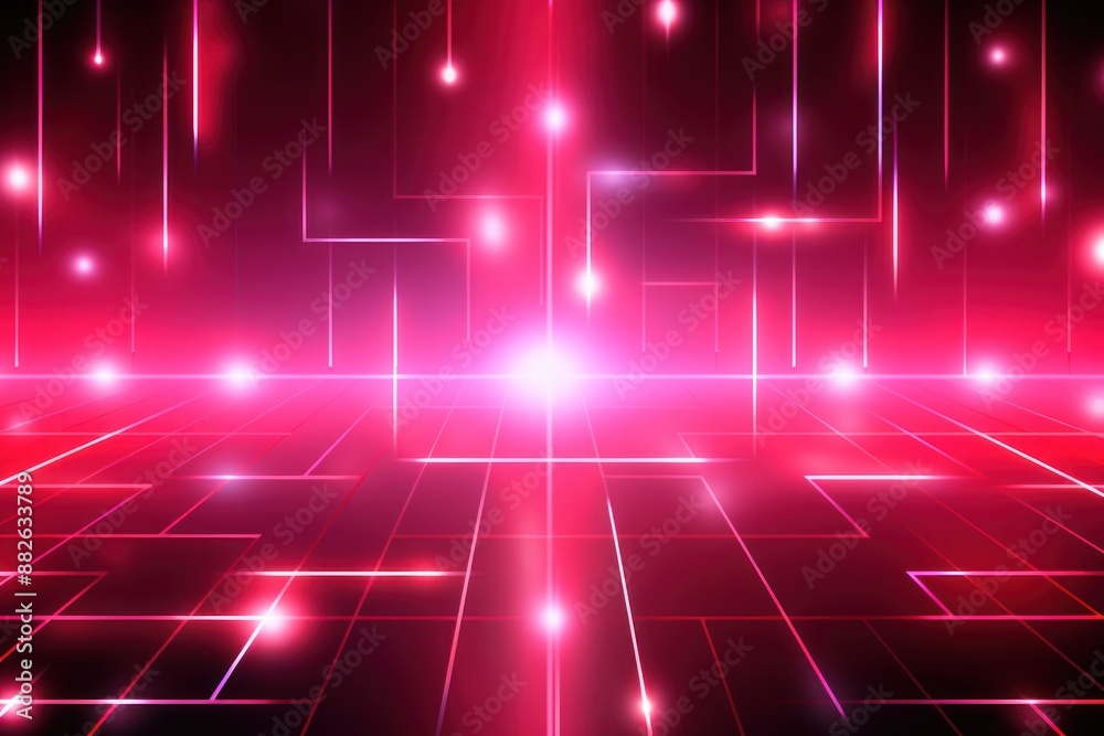Fototapeta premium Pink cute geometric neon light backgrounds abstract.