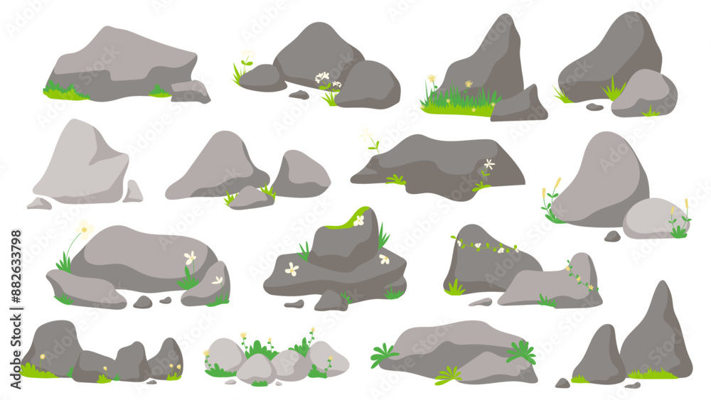 Illustration Stone and Rock element collections set cliparts Illustration Stone and Rock element collections set cliparts