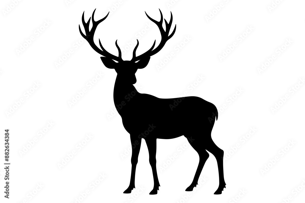 Deer logo icon silhouette vector with white background Deer logo icon silhouette vector with white background