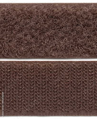 Background, texture. Textile fastener on both sides, studio picture, close -up.
