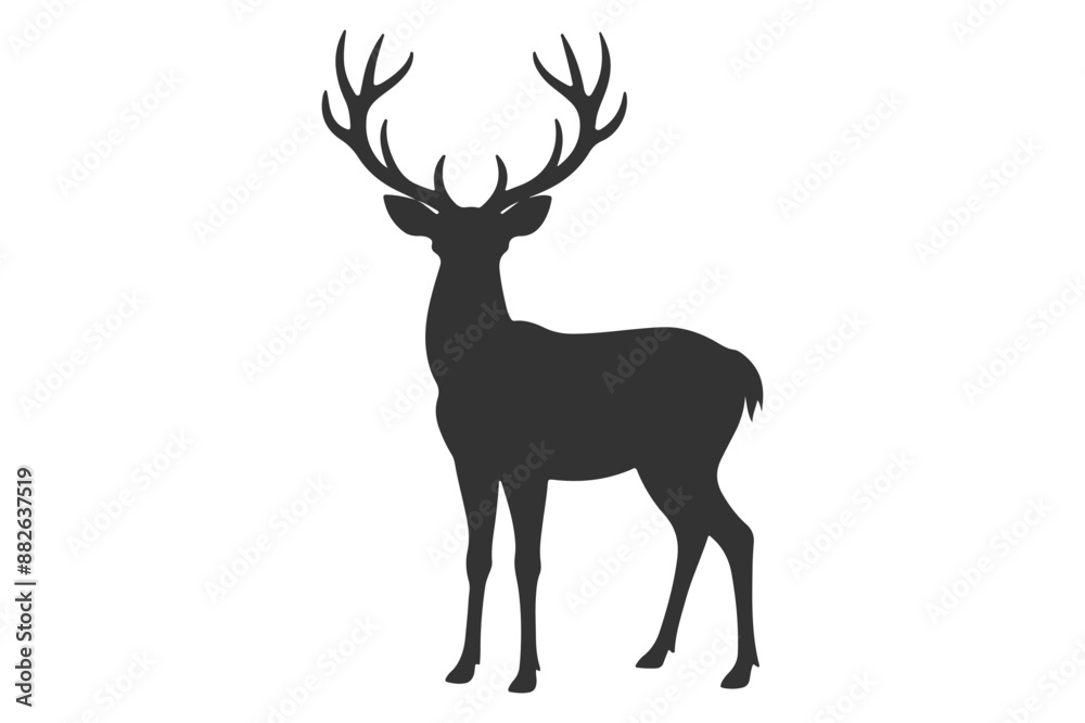 Obraz premium Deer logo icon silhouette vector with white background