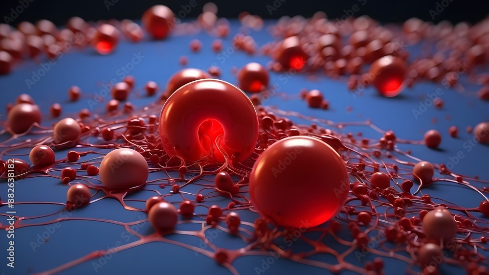 Circulatory Marvel: Captivating 3D Animation of Blood Cell Movement, Generic Artificial Intelligence Circulatory Marvel: Captivating 3D Animation of Blood Cell Movement, Generic Artificial Intelligence