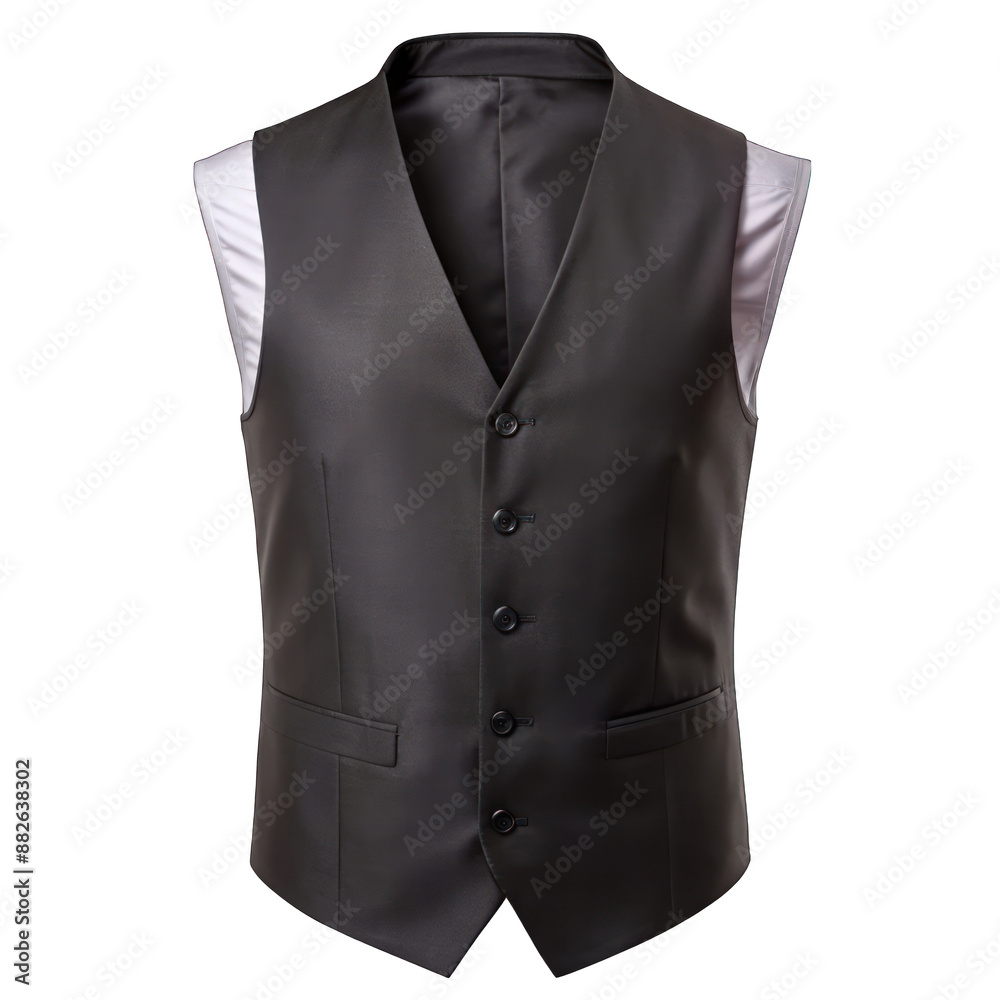 Black waiscoat isolated on transparent background Black waiscoat isolated on transparent background