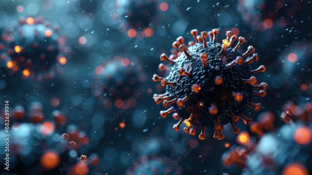 Fototapeta premium the concept of scientific and methodical research. making dangerous virus.