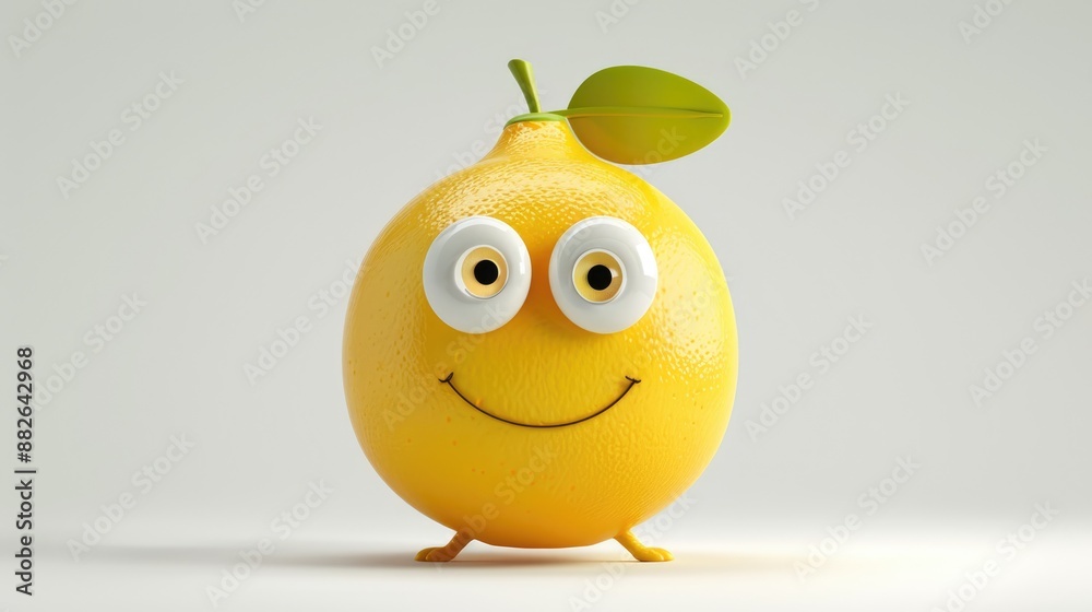 Smiling Lemon with Big Eyes