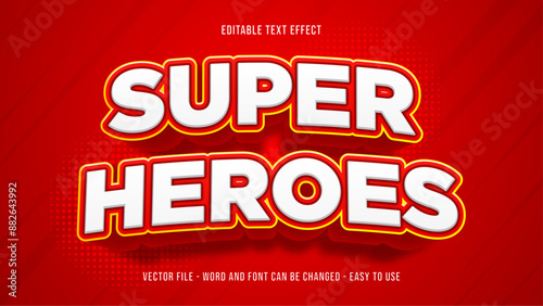 Super heroes editable text effect, fun text style