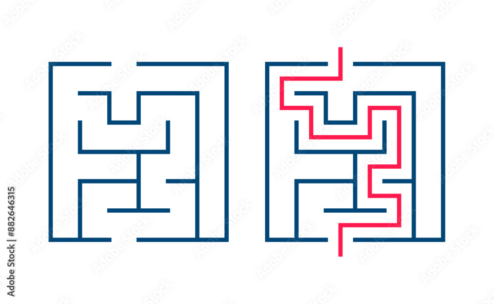 abstract line pattern maze banner find your way out of confusion abstract line pattern maze banner find your way out of confusion