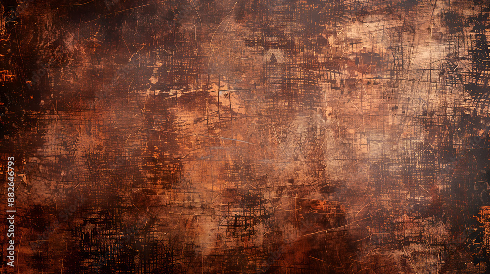 Obraz premium Old brown background with distressed vintage grunge texture in dark earthy chocolate, 