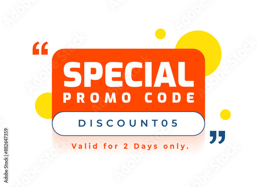 special promo voucher code background valid for 2 days