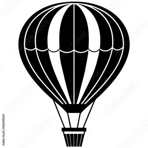 Hot air balloon silhouette vector illustration 