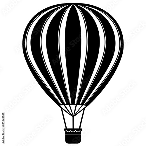Hot air balloon silhouette vector illustration 