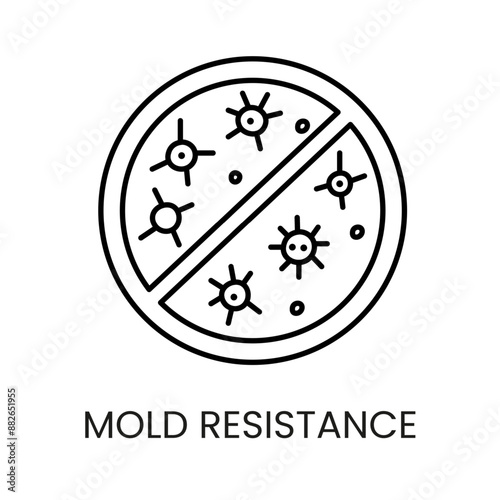Mold resistance line vector icon with editable stroke