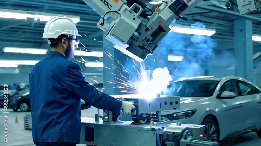 Robotic Welding in Automotive Factory Generative AI Robotic Welding in Automotive Factory Generative AI