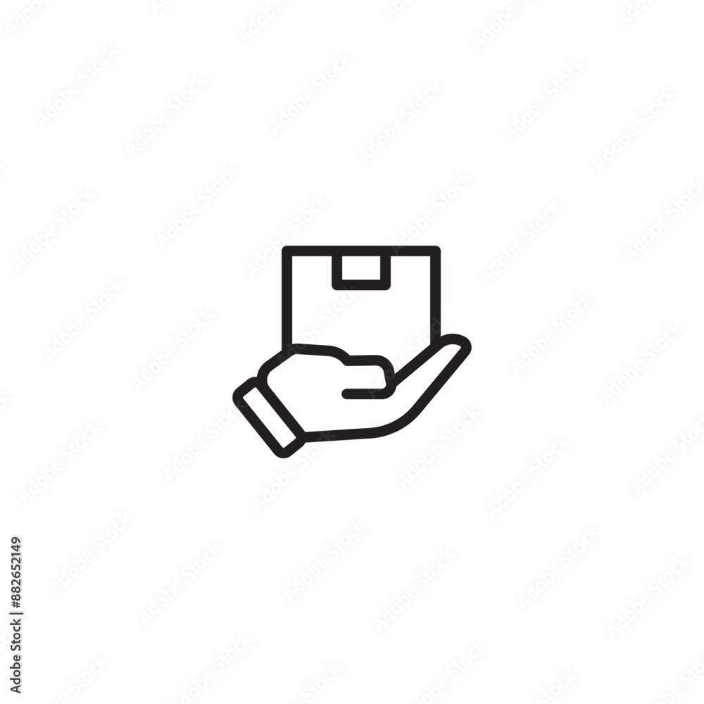 Delivery service line icon. Parcel container icon. Editable icon. Delivery service line icon. Parcel container icon. Editable icon.