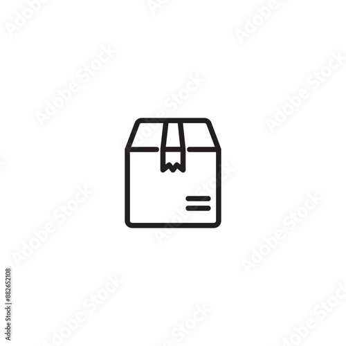 Parcel box line icon, outline vector sign, linear style pictogram isolated on white. Symbol, logo illustration. Editable stroke.