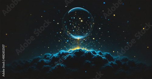 A breathtaking cosmic scene with a multitude of glowing stars set against a dark, expansive sky for a dazzling and ethereal night effect
