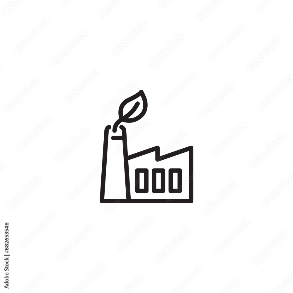 Green manufacturing icon line. industry eco icon. Eco building icon. Leaf and factory flat icon of clean energy. Editable icon. Green manufacturing icon line. industry eco icon. Eco building icon. Leaf and factory flat icon of clean energy. Editable icon.