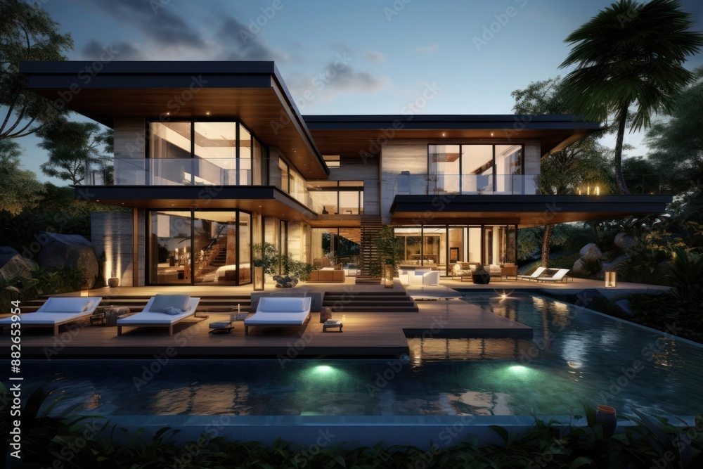 Modern house architecture building outdoors. Modern house architecture building outdoors.